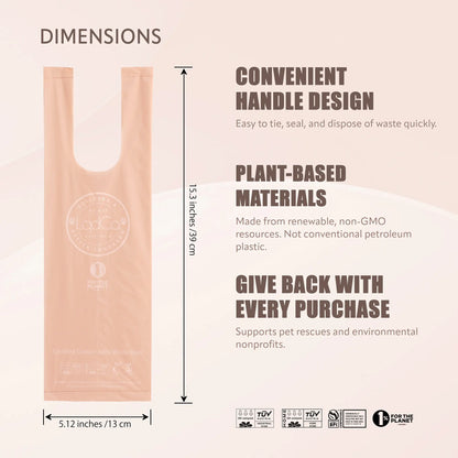 Plant-Based Poop Bags with Handles – 120 Lavender Scented Extra-Long Pet Waste Bags.