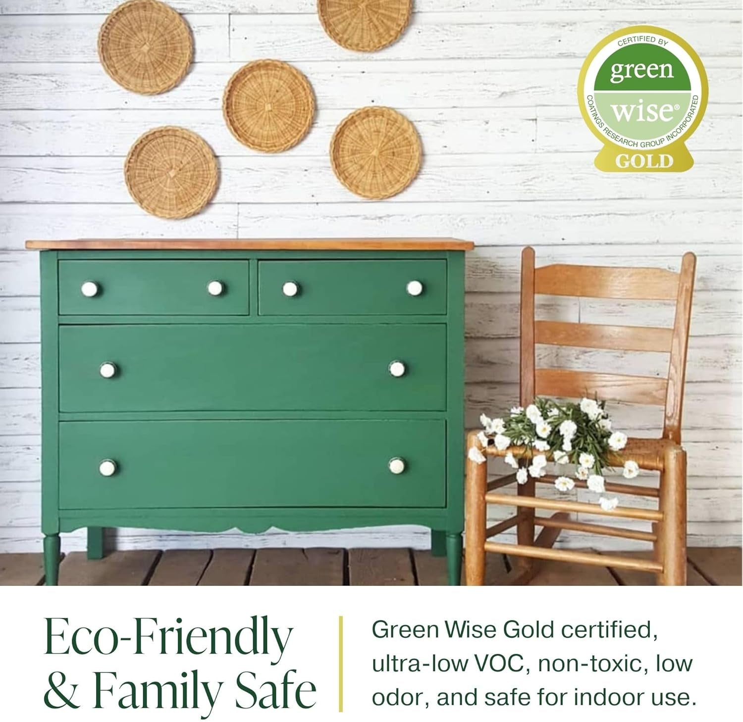 Country Chic All-In-One Chalk Paint for Furniture, Cabinets, Home Decor, Eco-Friendly, Matte Finish, Built-In Primer & Top Coat for Wood, Metal - Fresh Mustard (Mustard Yellow) - Pint 16 Oz (475 Ml)