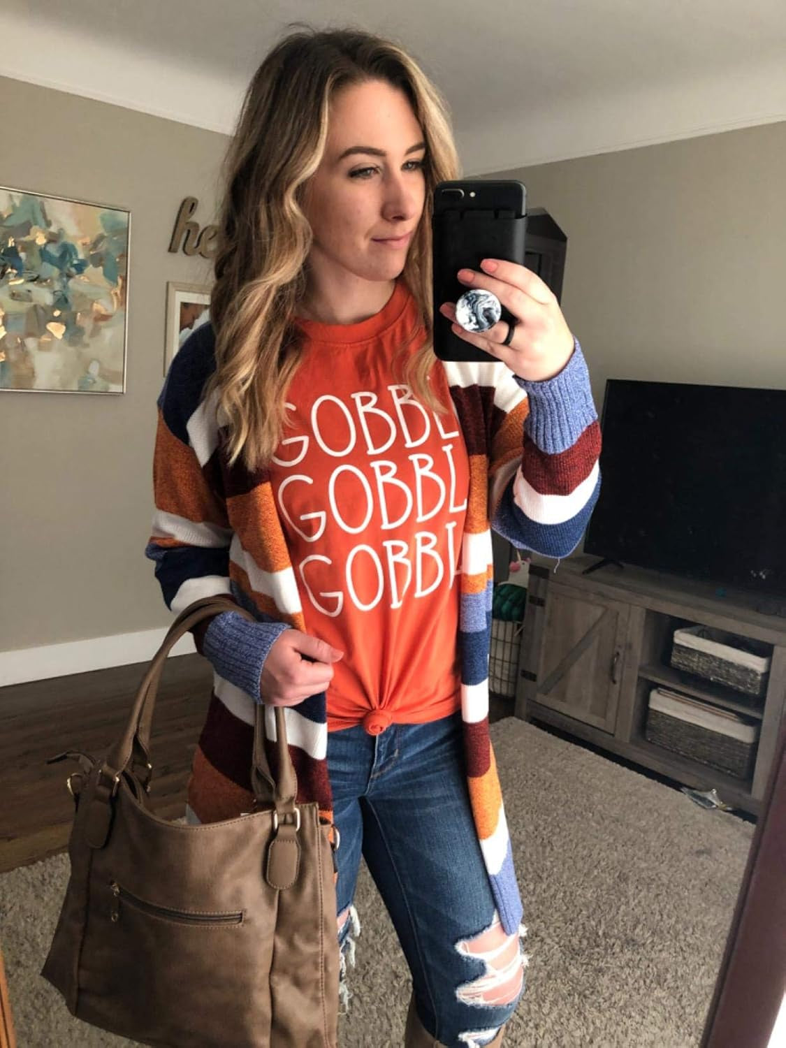 Thanksgiving Shirt for Women Gobble Gobble Short Sleeve Shirts
