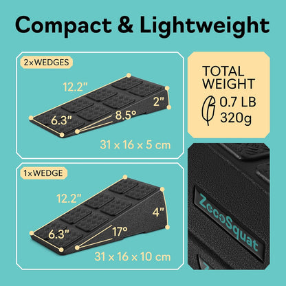 Squat Wedge Block Set of 3/5 - 960 LBS Capacity - Slant Board for Calf Stretching with 5 Stackable Angles - Calf Stretcher Slant Board - Workout Equipment - EPP Material for Exercise Equipment & Physical Therapy