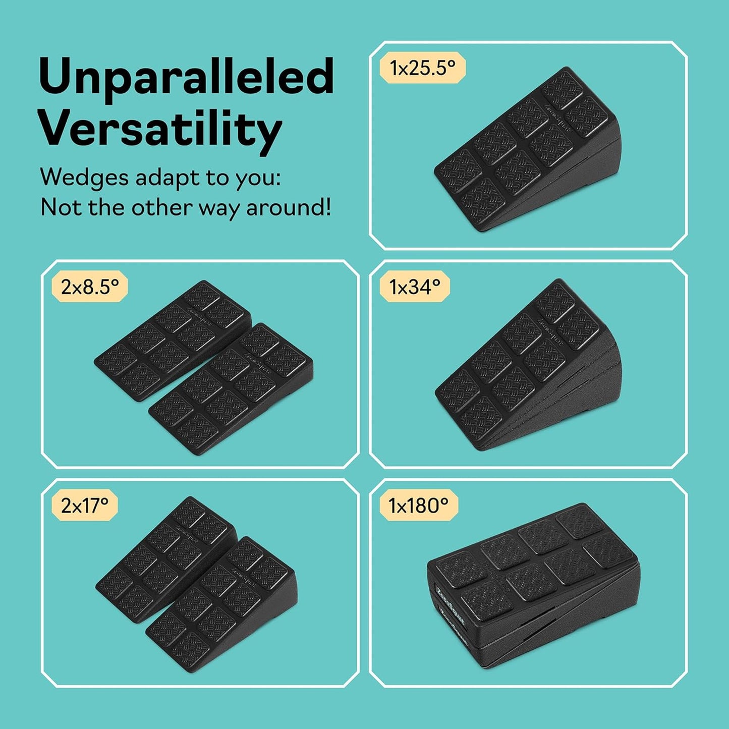 Squat Wedge Block Set of 3/5 - 960 LBS Capacity - Slant Board for Calf Stretching with 5 Stackable Angles - Calf Stretcher Slant Board - Workout Equipment - EPP Material for Exercise Equipment & Physical Therapy