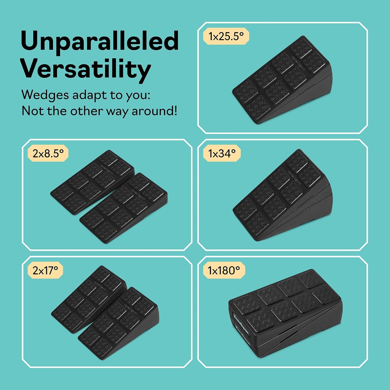 Squat Wedge Block Set of 3/5 - 960 LBS Capacity - Slant Board for Calf Stretching with 5 Stackable Angles - Calf Stretcher Slant Board - Workout Equipment - EPP Material for Exercise Equipment & Physical Therapy