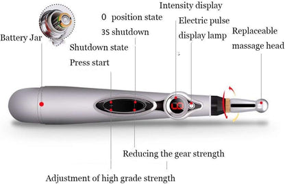 Electronic Acupuncture Pen, 3-In-1 Meridian Energy Pen for Pain Relief, Pain Relief Therapy, Electric Meridians Acupuncture Machine
