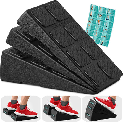Squat Wedge Block Set of 3/5 - 960 LBS Capacity - Slant Board for Calf Stretching with 5 Stackable Angles - Calf Stretcher Slant Board - Workout Equipment - EPP Material for Exercise Equipment & Physical Therapy