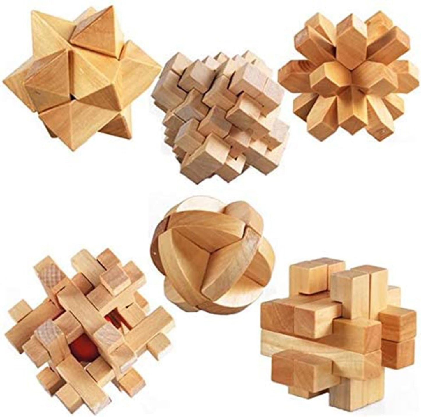 3D Wooden Cube Brain Teaser Puzzle