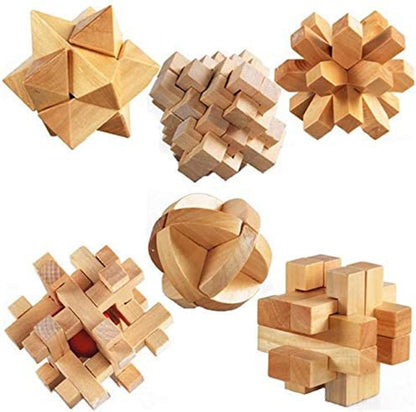 3D Wooden Cube Brain Teaser Puzzle