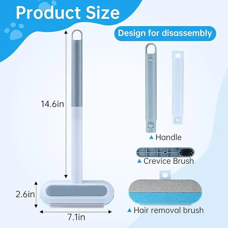 Multifunctional Pet Hair Remover Tool for Furniture Reusable Washable Dog and Cat Hair Lint Removal Brush 4 in 1 17.3 Inch Extendable Adjustable Lint Brush