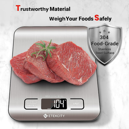 Food Kitchen Scale, Digital Grams and Ounces, 11Lb