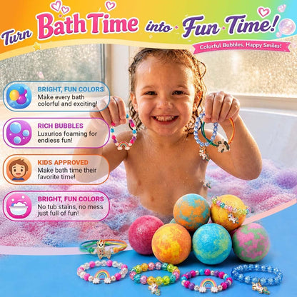 Bath Bombs for Kids with Surprise Inside, Unicorn Bath Bombs for Girls 6Pk