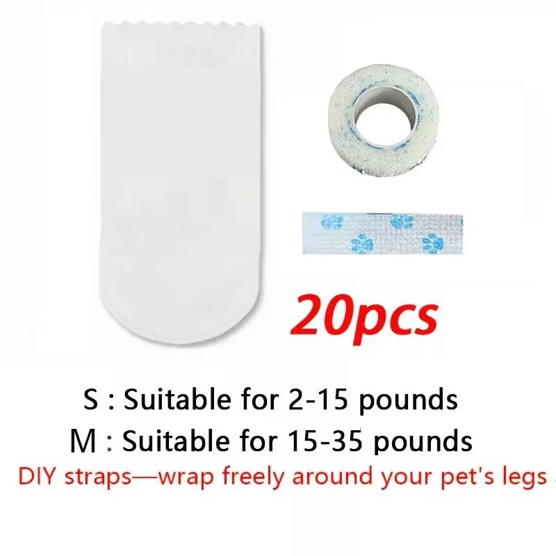 20 Pcs Disposable Dog Paw Boots, Waterproof Non-Slip, Adjustable Self-Adhesive, Weatherproof, Ideal for Rainy Days & Outdoor Activities