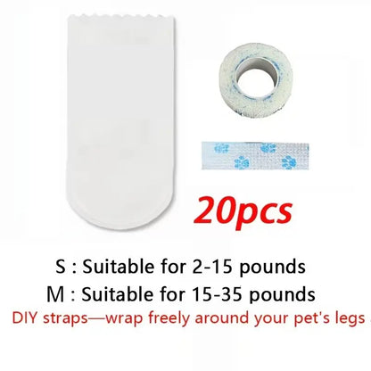20 Pcs Disposable Dog Paw Boots, Waterproof Non-Slip, Adjustable Self-Adhesive, Weatherproof, Ideal for Rainy Days & Outdoor Activities