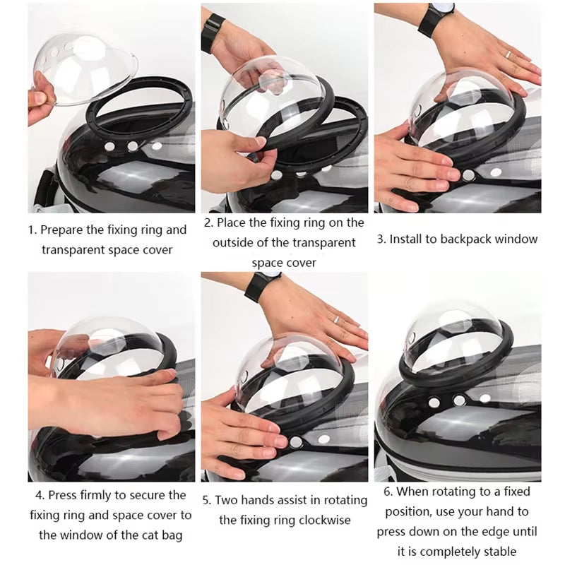 Portable Cat Pet Carrier Backpack Transparent Capsule Bubble Pet Backpack Small Animal Puppy Kitty Breathable Carrier for Travel