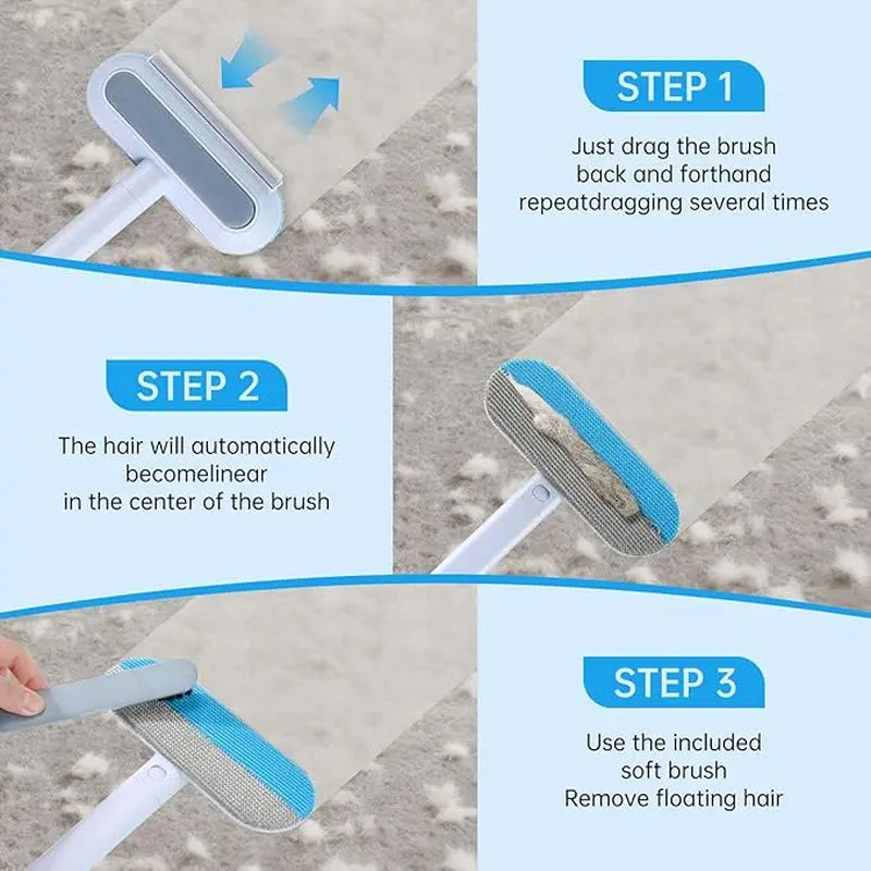 Multifunctional Pet Hair Remover Tool for Furniture Reusable Washable Dog and Cat Hair Lint Removal Brush 4 in 1 17.3 Inch Extendable Adjustable Lint Brush