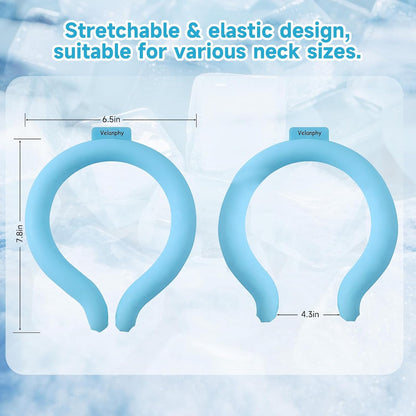 Neck Cooling Tube with Insulated Bag, Reusable Neck Cooler Ice Ring, 18°C/64°F PCM Cooling Neck Wrap for Summer Heat Relief, Portable Wearable Cooler for Hot Weather, Outdoor Work Sports Travel(Blue)