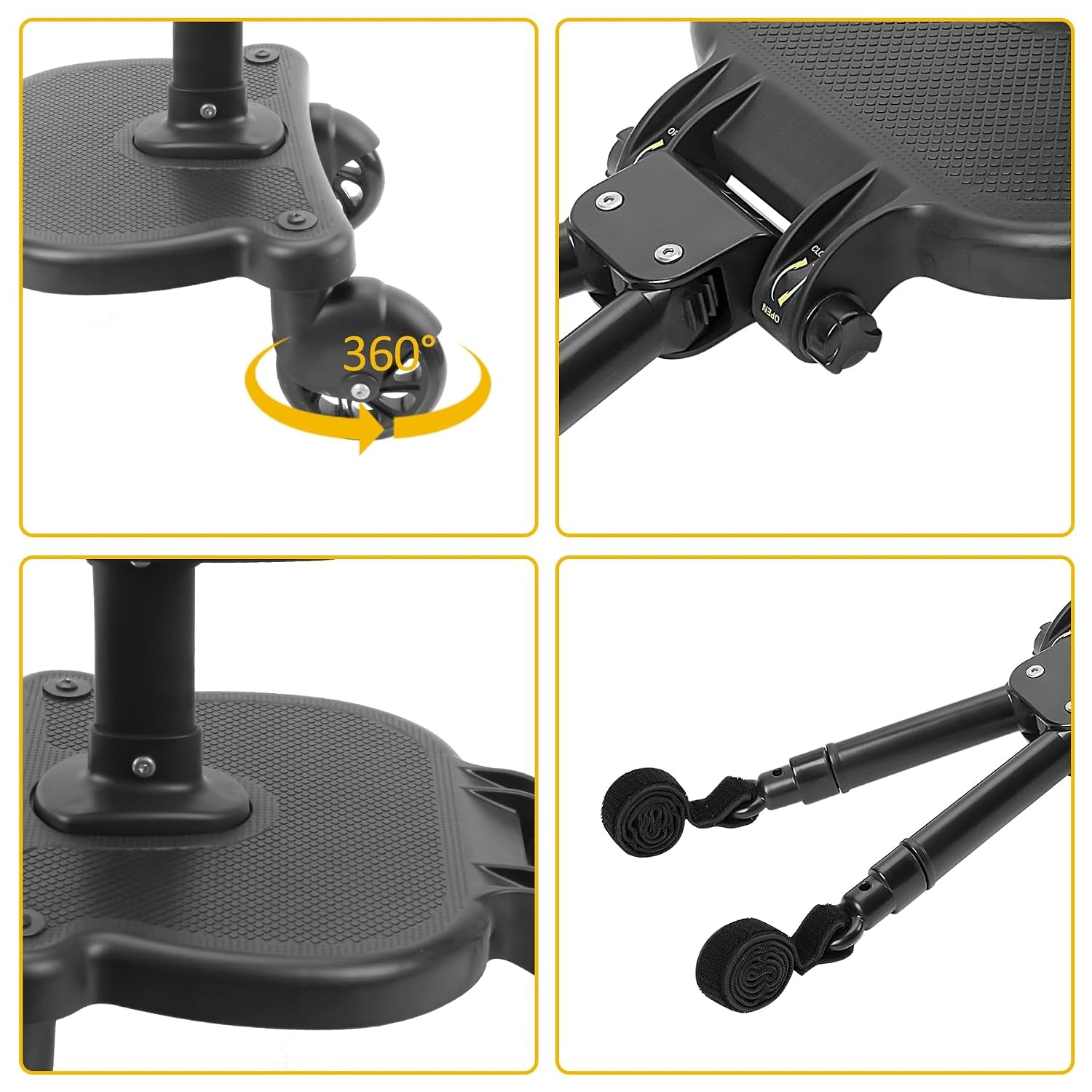 Universal Stroller Board with Detachable Seat, 2In1 Sit and Stand Stroller Glider Board for Most Strollers, Holds Children up to 55 Lbs Stroller Standing Board