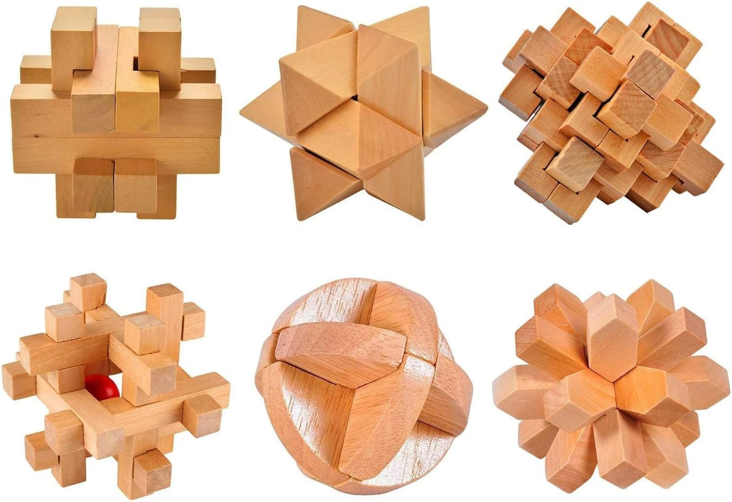 3D Wooden Cube Brain Teaser Puzzle