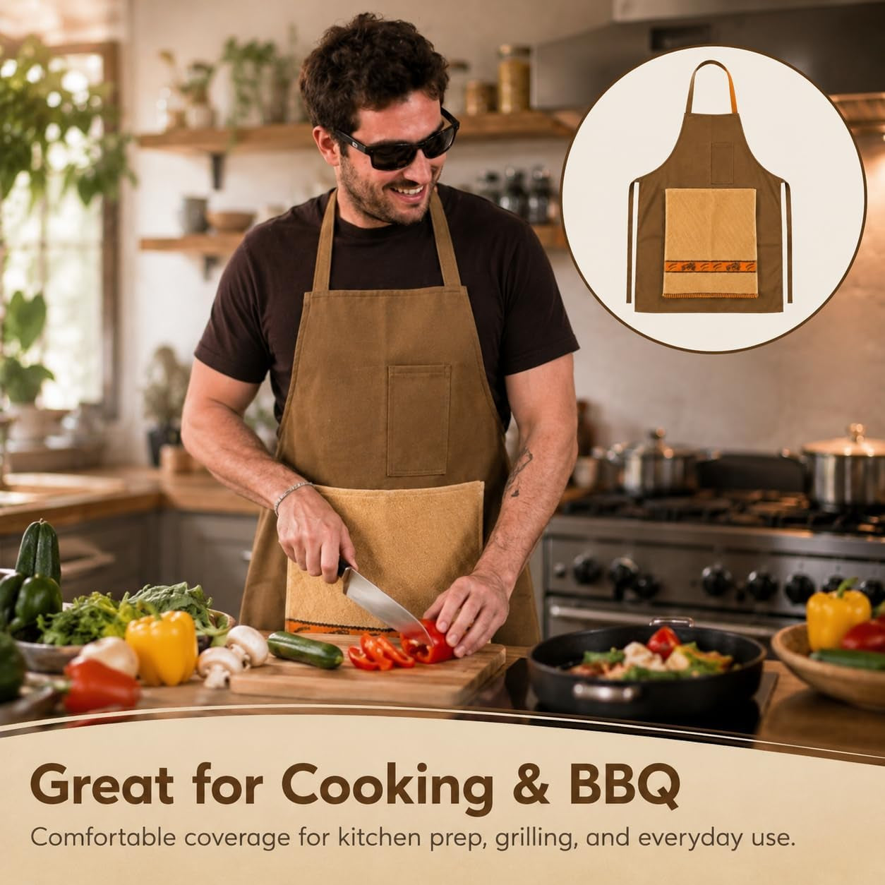 Funny Chef Apron for Men, Hidden Pocket Surprise BBQ Gag Gift